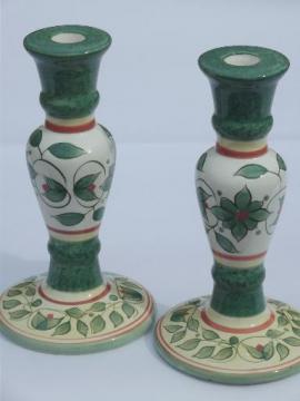 catalog photo of French Quarter Pfaltzgraff china candlesticks pair of candle holders