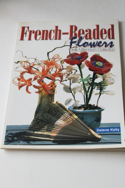 photo of French beaded flowers book of patterns & instructions for seed bead floral for decor or weddings #1