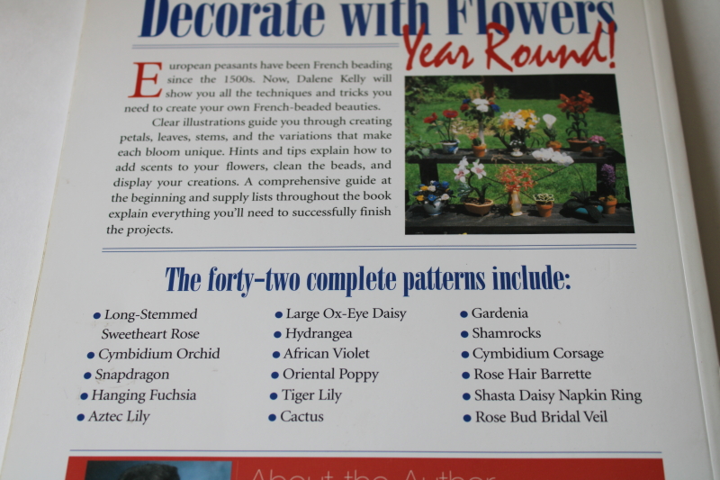 photo of French beaded flowers book of patterns & instructions for seed bead floral for decor or weddings  #4