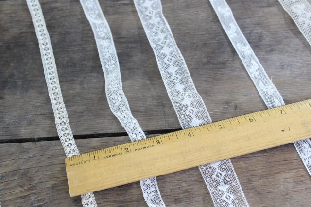 photo of French cotton lace edgings, vintage fine lace trim for heirloom sewing or antique doll clothes #2