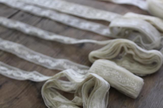 photo of French cotton lace edgings, vintage fine lace trim for heirloom sewing or antique doll clothes #6