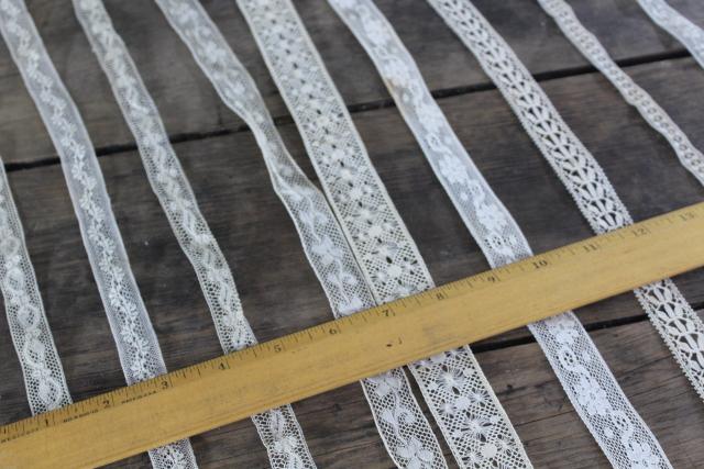 photo of French cotton lace edgings, vintage fine lace trim for heirloom sewing or antique doll clothes #13