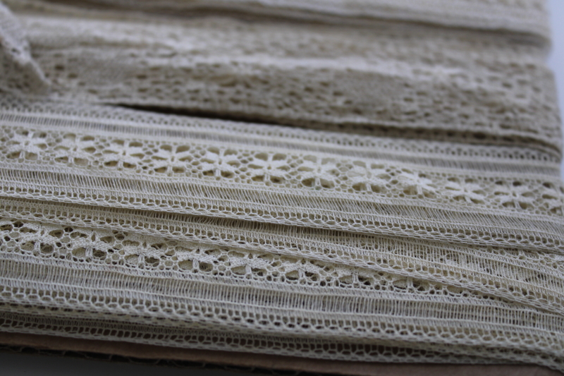 photo of French cotton lace edgings, vintage fine lace trim for heirloom sewing or antique doll clothes #3