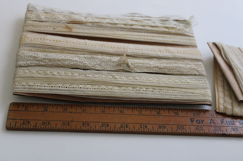 photo of French cotton lace edgings, vintage fine lace trim for heirloom sewing or antique doll clothes #6