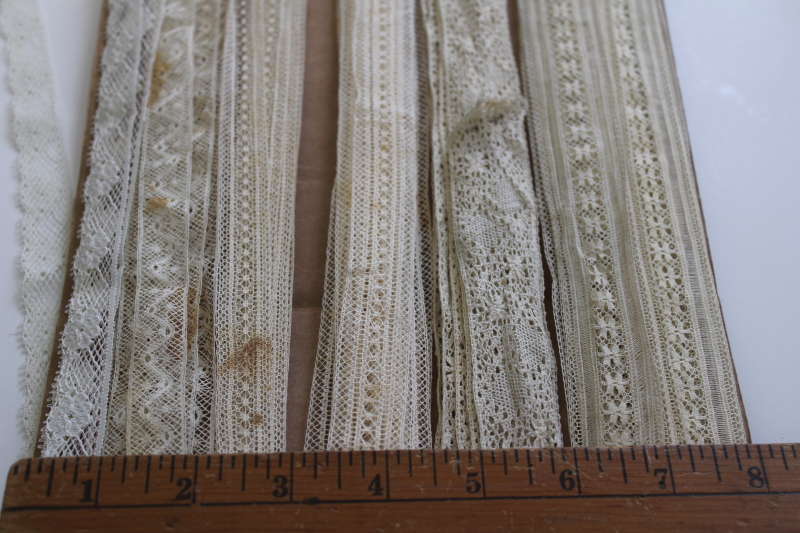 photo of French cotton lace edgings, vintage fine lace trim for heirloom sewing or antique doll clothes #7