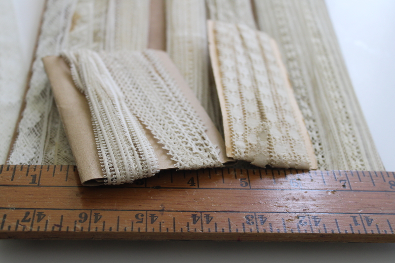 photo of French cotton lace edgings, vintage fine lace trim for heirloom sewing or antique doll clothes #8