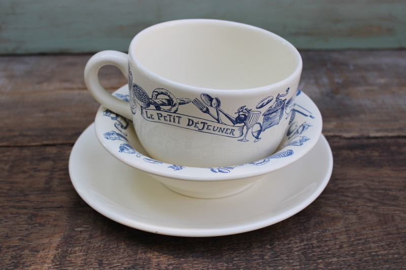 photo of French country Le Petit Dejeuner print breakfast dishes, oversize mug, bowl & plate Le Comptoir France  #3