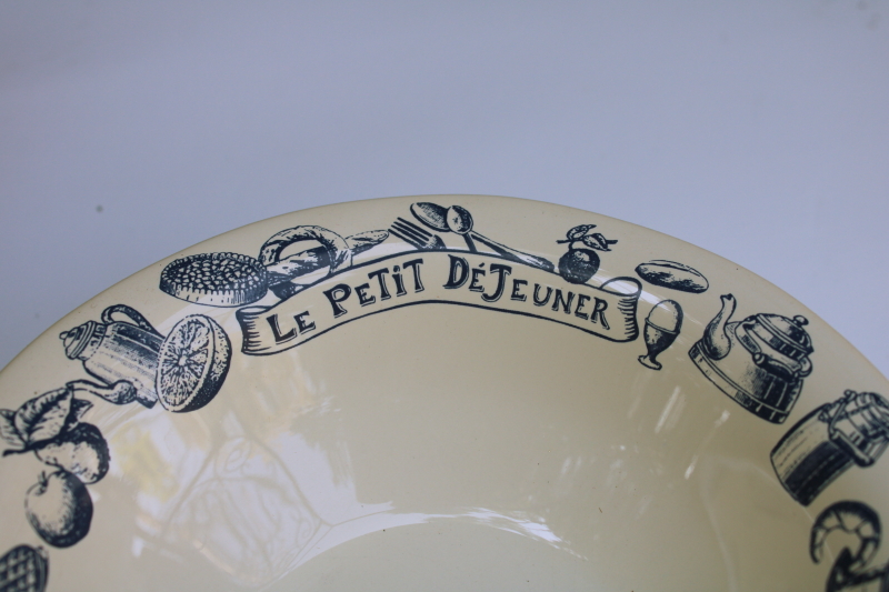 photo of French country Le Petit Dejeuner print breakfast dishes, oversize mug, bowl & plate Le Comptoir France  #4
