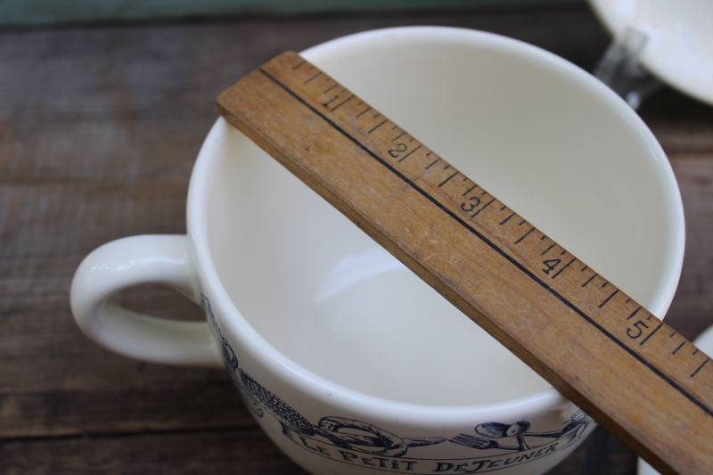 photo of French country Le Petit Dejeuner print breakfast dishes, oversize mug, bowl & plate Le Comptoir France  #6