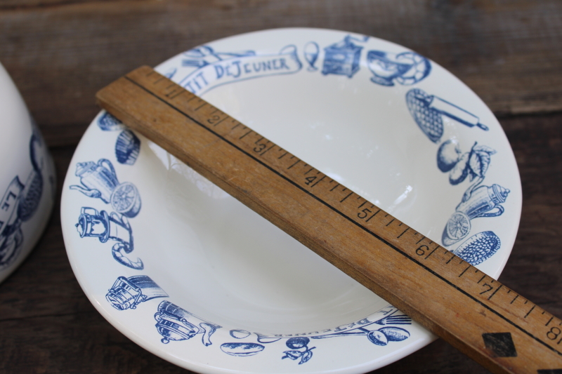 photo of French country Le Petit Dejeuner print breakfast dishes, oversize mug, bowl & plate Le Comptoir France  #8