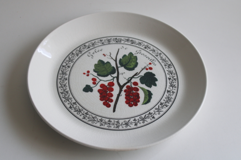 photo of French de groseilles red currants salad plate, vintage Johnson Bros English ironstone china  #1