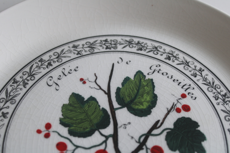 photo of French de groseilles red currants salad plate, vintage Johnson Bros English ironstone china  #2