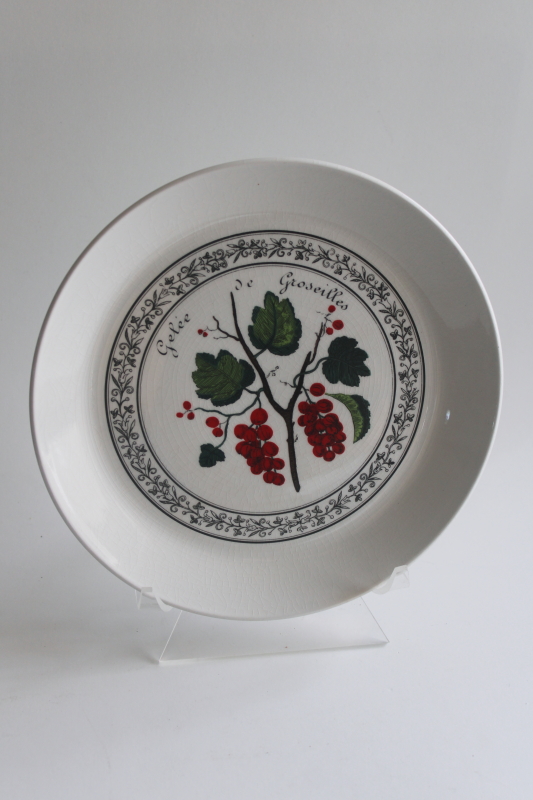 photo of French de groseilles red currants salad plate, vintage Johnson Bros English ironstone china  #5