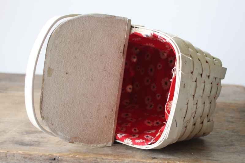 photo of French flair coquette vintage toto basket box bag purse, Vive la France painted red & white  #2