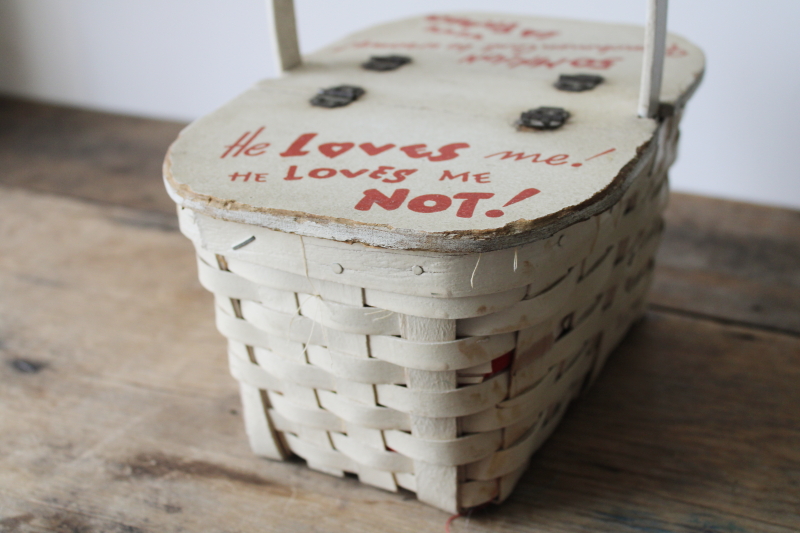 photo of French flair coquette vintage toto basket box bag purse, Vive la France painted red & white  #4