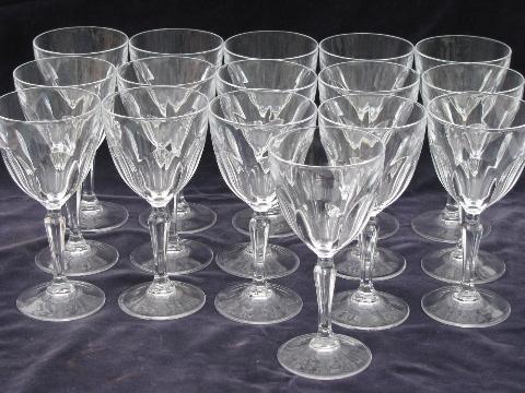 photo of French glass crystal stemware, 16 water goblets / wine glasses #1