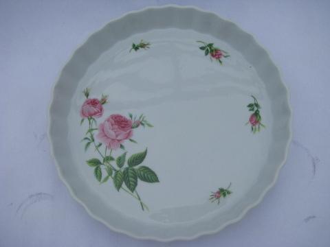 photo of French quiche or fruit tart pans, one France, one Christineholm white china #2