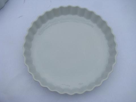 photo of French quiche or fruit tart pans, one France, one Christineholm white china #3