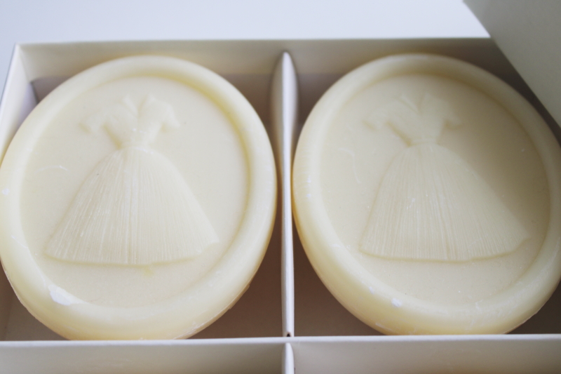 photo of French triple milled soap, Lorcos France soaps embossed design vintage frocks  #4