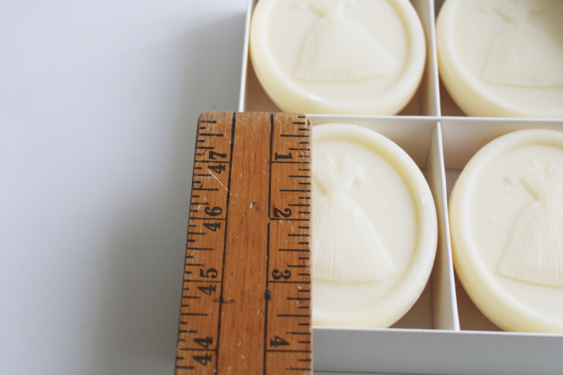 photo of French triple milled soap, Lorcos France soaps embossed design vintage frocks  #5