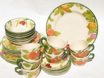 catalog photo of Fresh Fruit vintage USA Franciscan pottery dishes, plates, bowls, cups