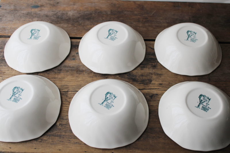 photo of Friendly Village Johnson Bros china set of 6 Covered Bridge cereal bowls vintage England  #5