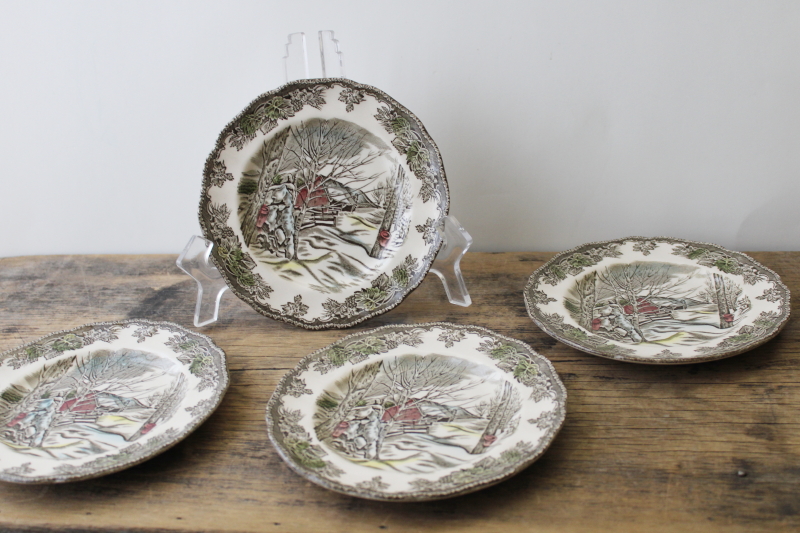 photo of Friendly Village Johnson Bros china set of Sugar Maples small plates vintage England  #1