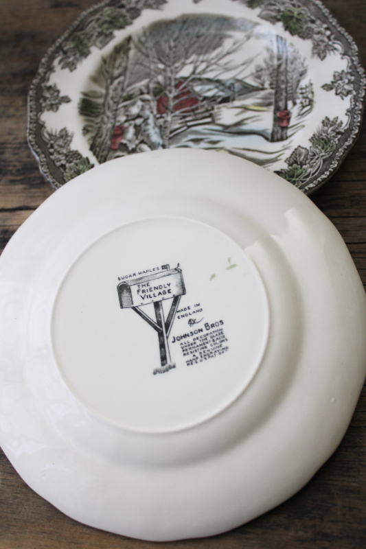 photo of Friendly Village Johnson Bros china set of Sugar Maples small plates vintage England  #2