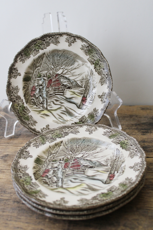 photo of Friendly Village Johnson Bros china set of Sugar Maples small plates vintage England  #3