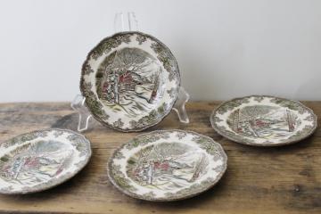 Friendly Village Johnson Bros china set of Sugar Maples small plates vintage England 