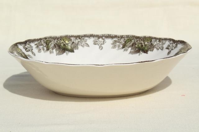 photo of Friendly Village Johnson Bros transferware china oval vegetable serving bowl #2