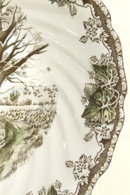 photo of Friendly Village Johnson Bros transferware china round vegetable serving bowl #3