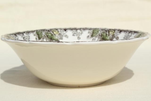 photo of Friendly Village Johnson Bros transferware china round vegetable serving bowl #2