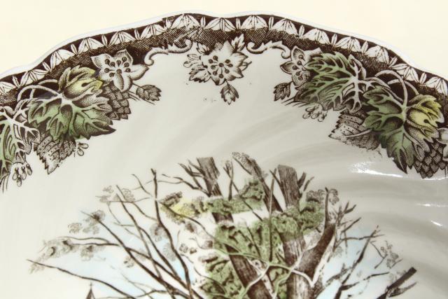 photo of Friendly Village Johnson Bros transferware china round vegetable serving bowl #4