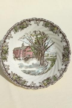 catalog photo of Friendly Village Johnson Bros transferware china round vegetable serving bowl