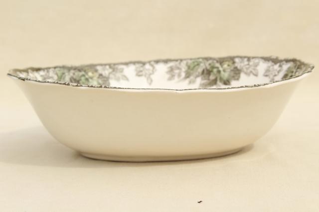 photo of Friendly Village Johnson Bros vintage china oval vegetable serving bowl #2