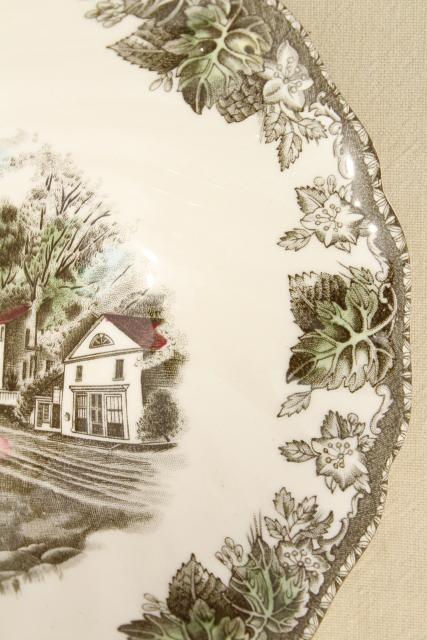 photo of Friendly Village Johnson Bros vintage china oval vegetable serving bowl #4