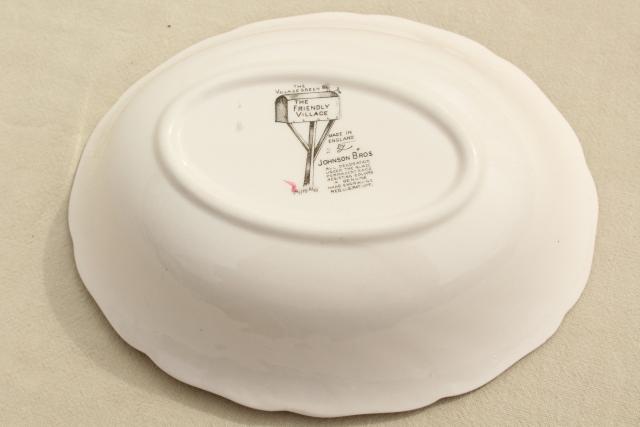 photo of Friendly Village Johnson Bros vintage china oval vegetable serving bowl #5