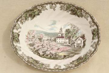 Friendly Village Johnson Bros vintage china oval vegetable serving bowl