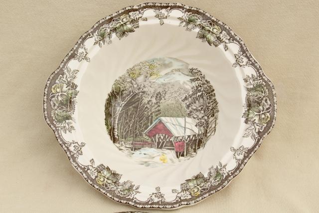 photo of Friendly Village Johnson Bros vintage transferware china covered bowl serving dish #3