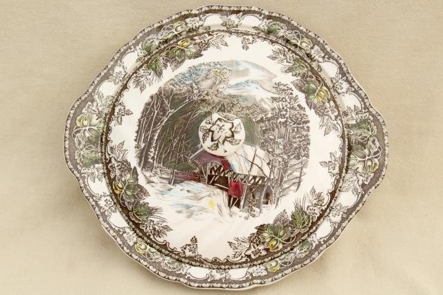 photo of Friendly Village Johnson Bros vintage transferware china covered bowl serving dish #4