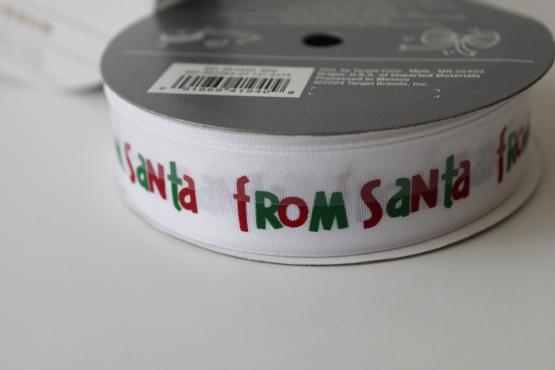 photo of From Santa red and green print Christmas gift ribbon, Target Wondershop holiday 2024  #2