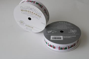 catalog photo of From Santa red and green print Christmas gift ribbon, Target Wondershop holiday 2024 