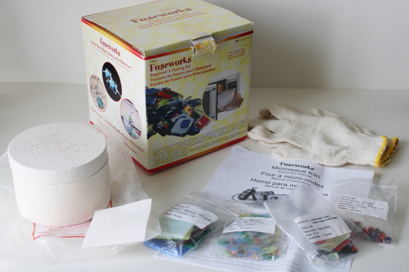photo of Fuseworks microwave kiln for fusing glass, kit in box w/ art glass, instructions  #1