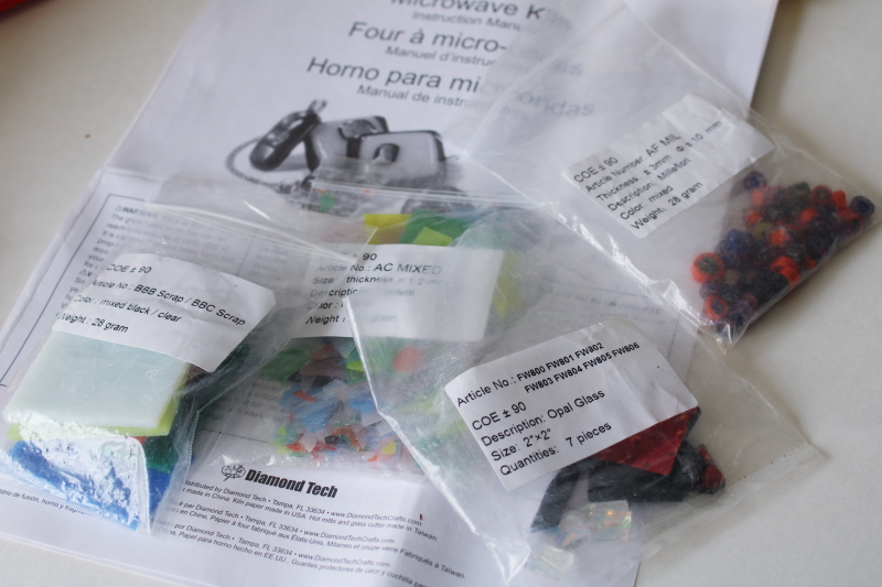 photo of Fuseworks microwave kiln for fusing glass, kit in box w/ art glass, instructions  #2