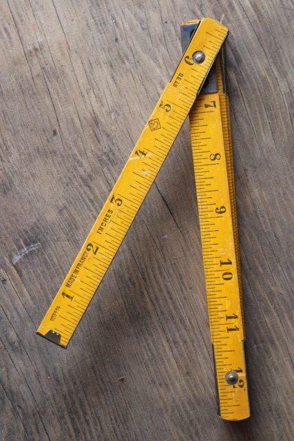 photo of G & J No 36 made in France vintage wood folding ruler, old measuring tool jointed yardstick  #1