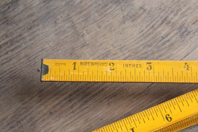 photo of G & J No 36 made in France vintage wood folding ruler, old measuring tool jointed yardstick  #2