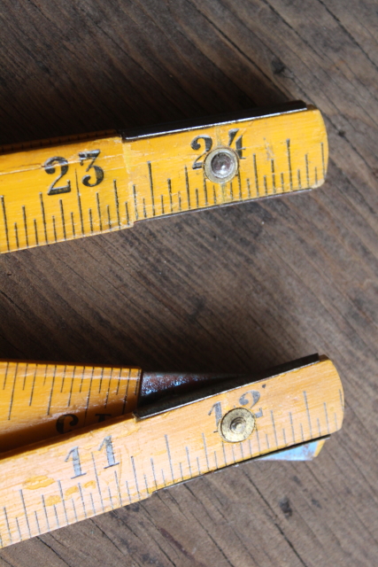 photo of G & J No 36 made in France vintage wood folding ruler, old measuring tool jointed yardstick  #6