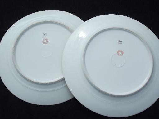 photo of GDA Charles Field Haviland Limoges vintage pink floral china plates #4