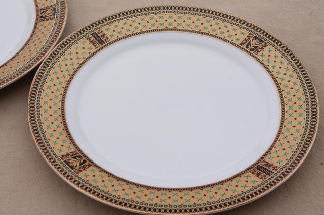 photo of GNA fine porcelain plates w/ gold patterned border, set of 10 dinner plates #3